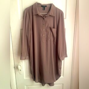 Forever 21 Taupe Button-Down Dress
